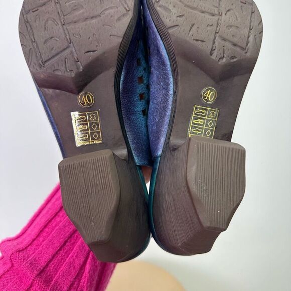 Spring Step L’Artiste Women’s Lovella Blum Blue Multi Leather Flower Appliqué L - Picture 12 of 15